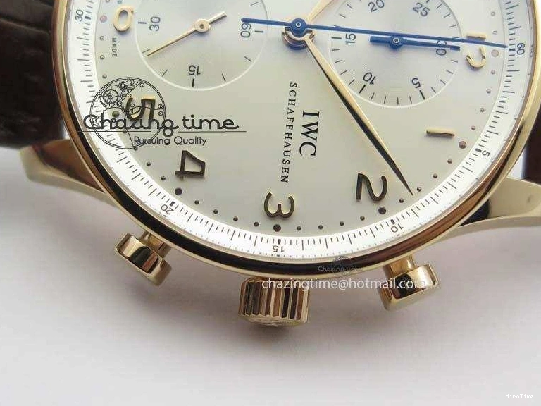 MIROTIME 0416 Portuguese Chrono RG IW371480 ZF 1:1 Best Edition White Dial On Brown Leather Strap A7750 V HighPerformance 7266